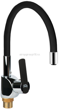 Смеситель для кухни AquaKratos шар 35 мм, боков, ЧЕРНЫЙ AK6938-7 RUS латунь