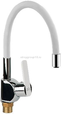 Смеситель для кухни AquaKratos шар 35 мм, боков, БЕЛЫЙ AK6938-8 RUS латунь