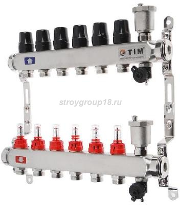 Кол. группа с расход. без кранов  6 вых. НЕРЖ TIM KCS5006