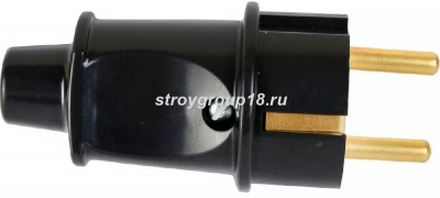 Вилка евро прямая черная