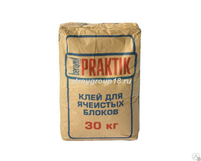 УЦЕНКА Клей BERGAUF Praktik для ячеистых блоков и газобетона, 30кг