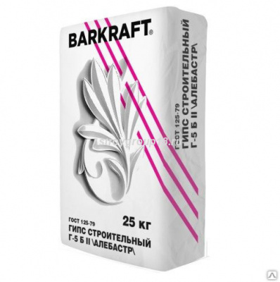 Гипс строительный BARKRAFT Г-5 (Алебастр) 25кг (56шт/поддон)