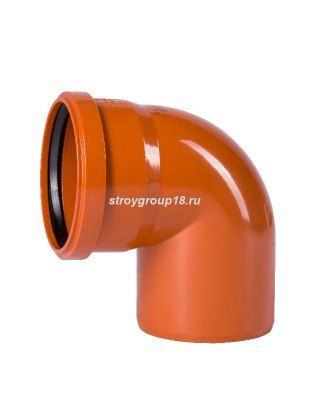 Отвод для наружной канализации 110/90° нПВХ Pplastic