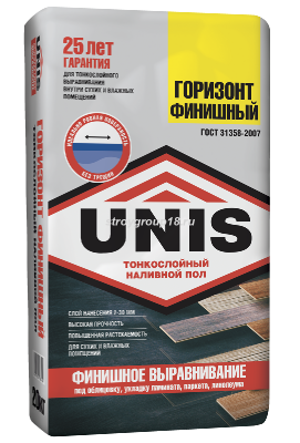 УЦЕНКА Ровнитель ГОРИЗОНТ Nivelir Финишный 20кг UNIS (64шт/под)